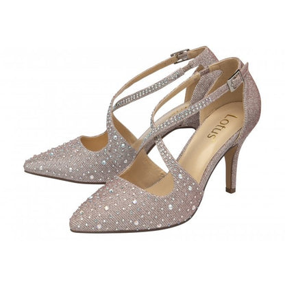  Pink & Diamante Panache Court Shoes | Lotus