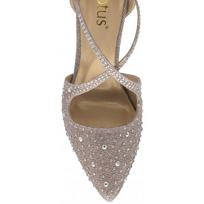  Pink & Diamante Panache Court Shoes | Lotus