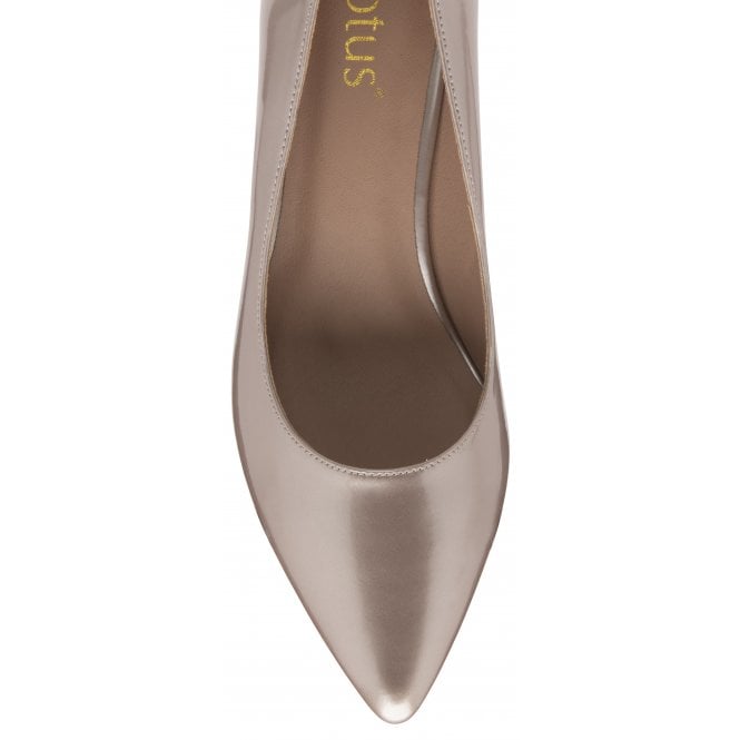  Pink Pearl Patent Rachel Kitten Heel Court Shoes | Lotus