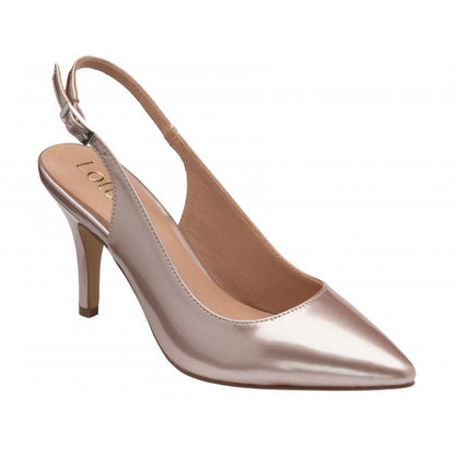  Pink Pearl Patent Remy Slingback Court Shoes | Lotus 
