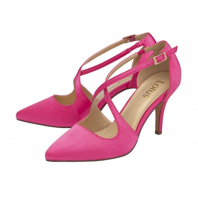  Pink Satin Willow Court Shoes | Lotus