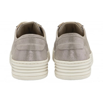  Pink Shimmer Leather Sylvia Lace-Up Trainers | Stressless By Lotus