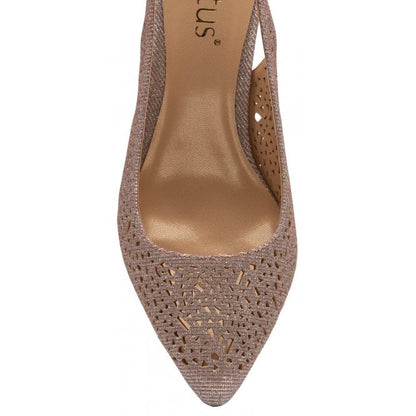  Pink Textile Lyla Slingback Court Shoes | Lotus