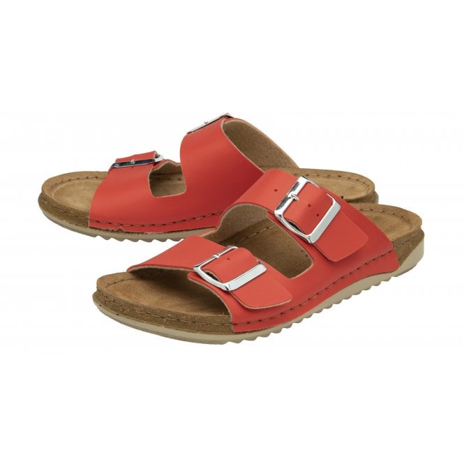  Red Cortona Open-Toe Mule Sandals | Lotus