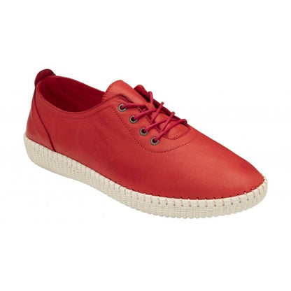  Red Leather Juliana Lace-Up Shoes | Lotus