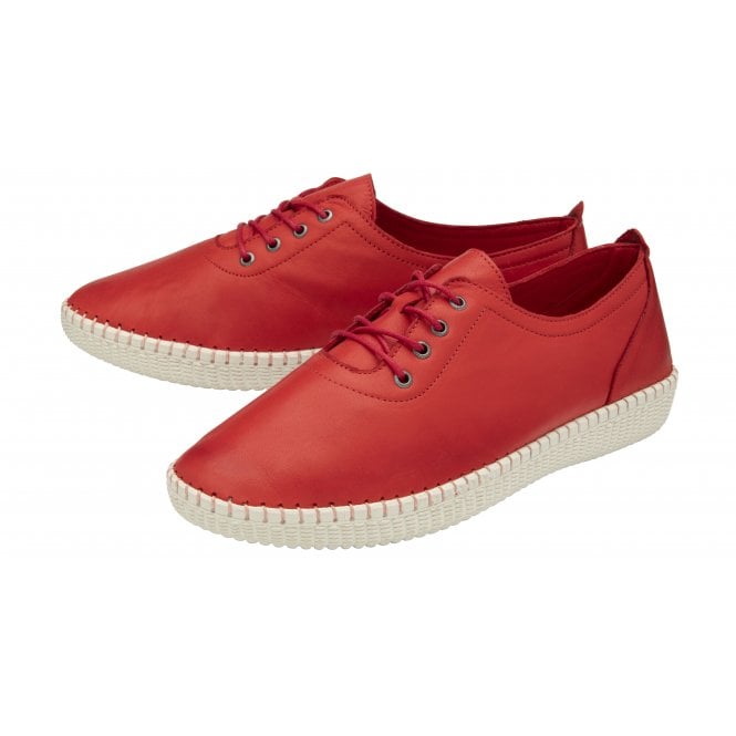 Red Leather Juliana Lace-Up Shoes | Lotus