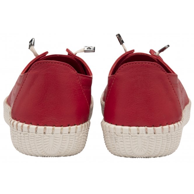  Red Leather Kamari Casual Shoes | Lotus
