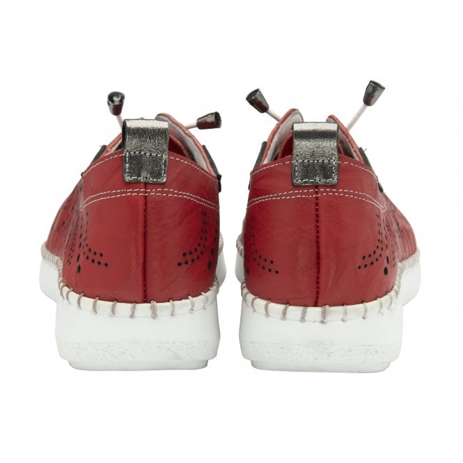  Red Leather Katya Casual Shoes | Lotus