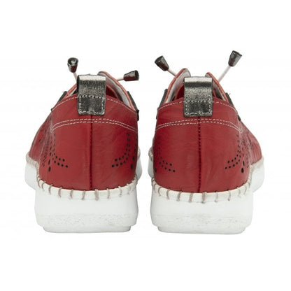  Red Leather Katya Casual Shoes | Lotus