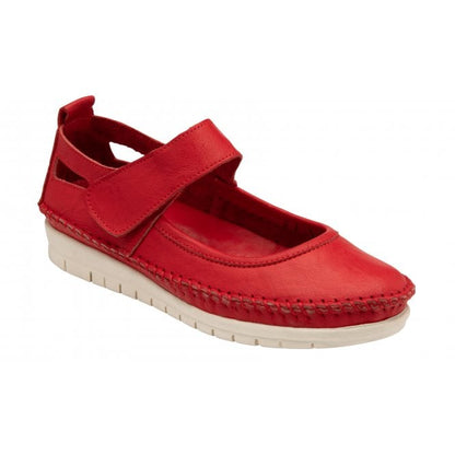  Red Leather Keryn Flat Shoes | Lotus