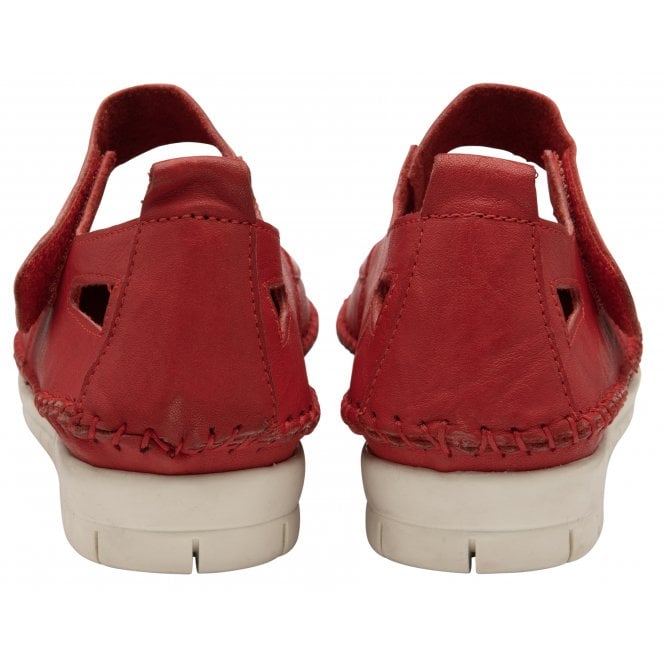  Red Leather Keryn Flat Shoes | Lotus