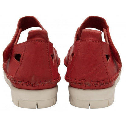  Red Leather Keryn Flat Shoes | Lotus