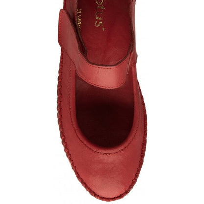  Red Leather Keryn Flat Shoes | Lotus