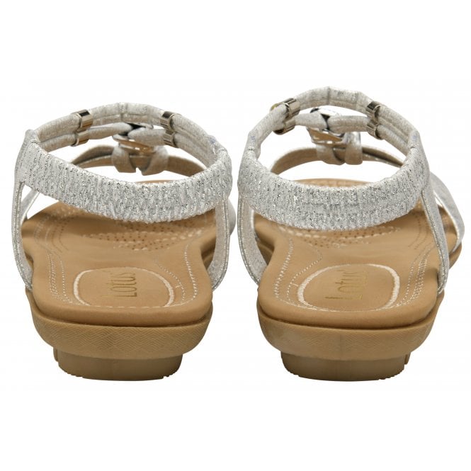  Silver Bettina Flat Open-Toe Sandals | Lotus