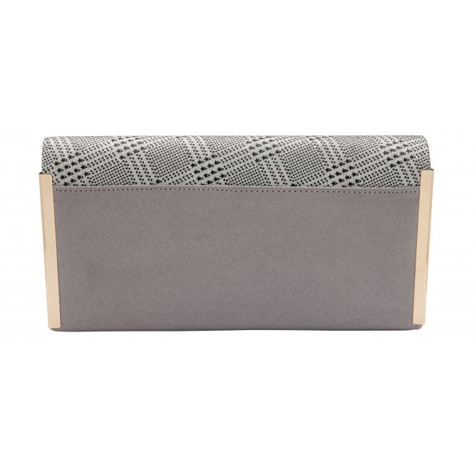 Silver Check-Print Martha Clutch Bag | Lotus