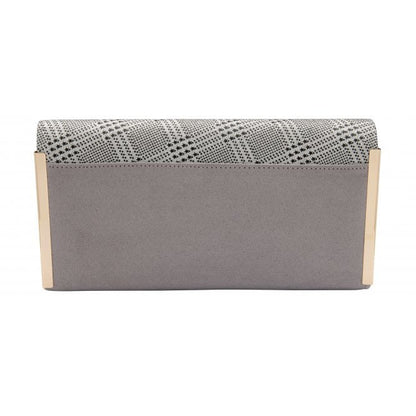  Silver Check-Print Martha Clutch Bag | Lotus