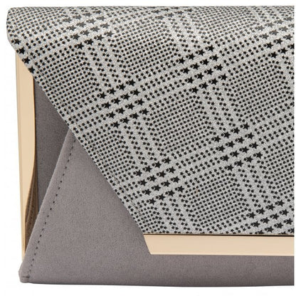  Silver Check-Print Martha Clutch Bag | Lotus