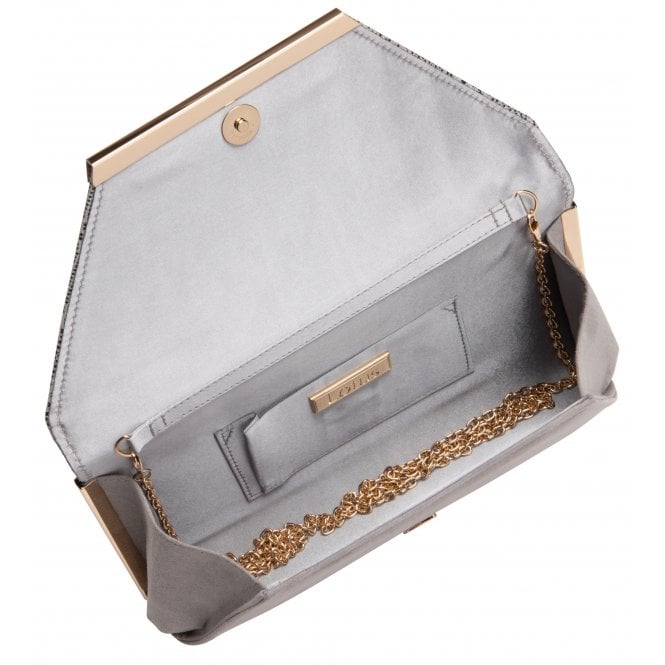  Silver Check-Print Martha Clutch Bag | Lotus