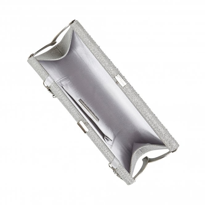  Silver & Diamante Chandra Clutch Bag | Lotus