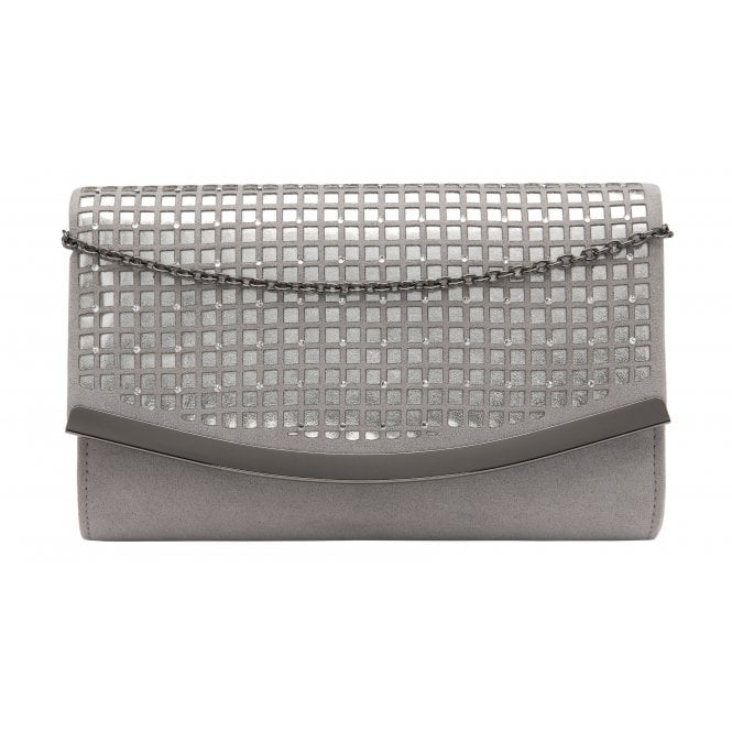  Silver & Diamante Dillard Clutch Bag | Lotus