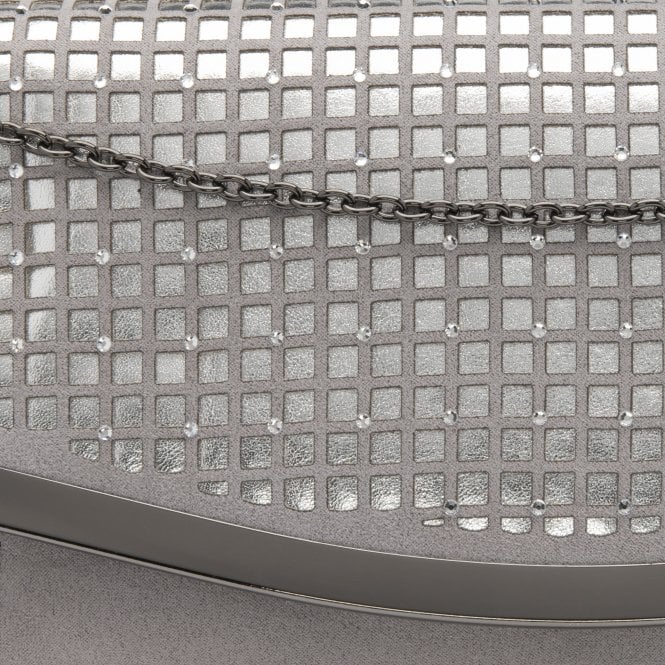  Silver & Diamante Dillard Clutch Bag | Lotus