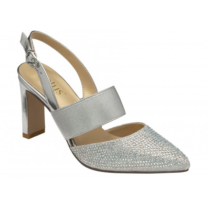  Silver & Diamante Joie Slingback Court Shoes | Lotus 