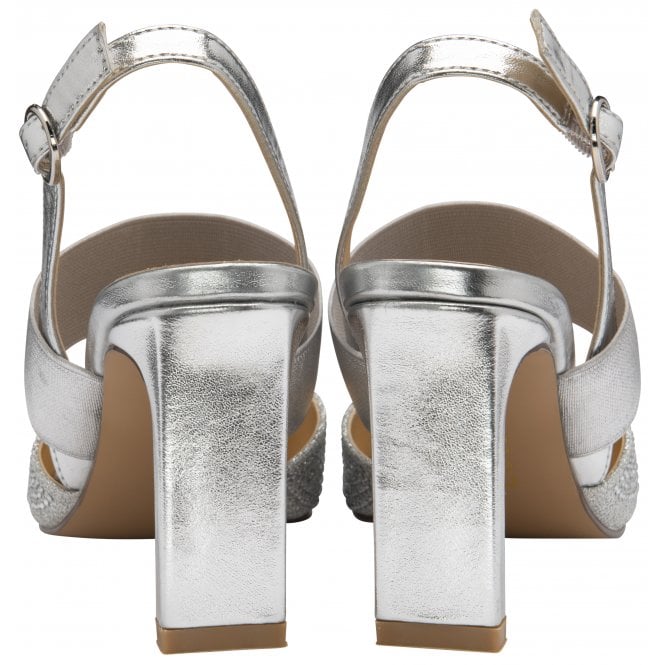  Silver & Diamante Joie Slingback Court Shoes | Lotus 