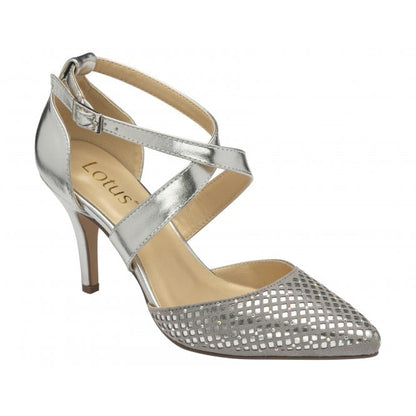  Silver & Diamante Sophia Court Shoes | Lotus