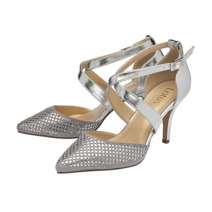  Silver & Diamante Sophia Court Shoes | Lotus