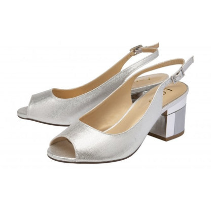  Silver Evelyn Slingback Shoes | Lotus