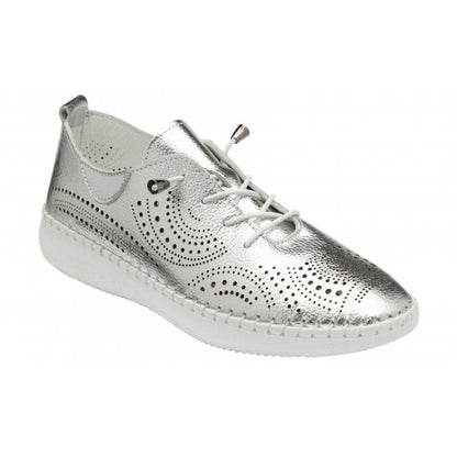  Silver Leather Katya Casual Shoes | Lotus