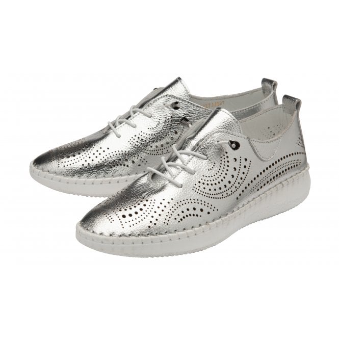  Silver Leather Katya Casual Shoes | Lotus