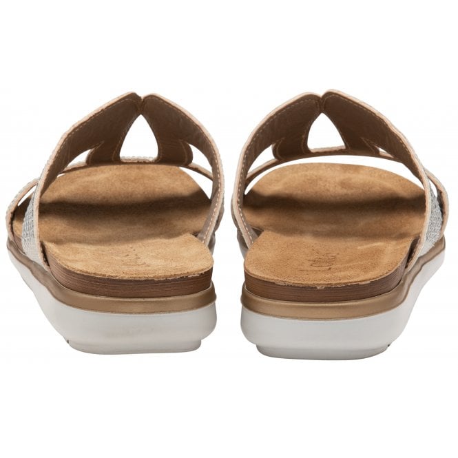  Silver Nadya Open-Toe Mule Sandals | Lotus