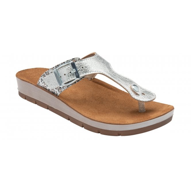  Silver Pescara Toe-Post Sandals | Lotus