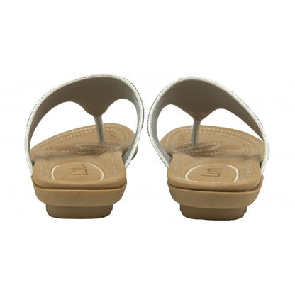  Silver Rafaella Flat Toe-Post Sandals | Lotus