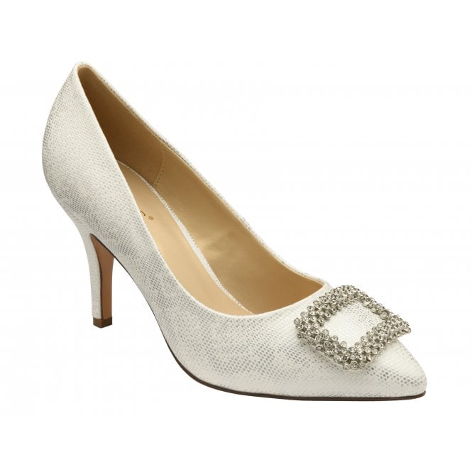  Silver Snake-Print Petunia Court Shoes | Lotus