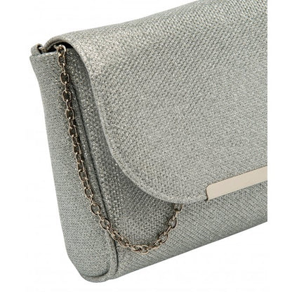  Silver Textile Denise Clutch Bag | Lotus