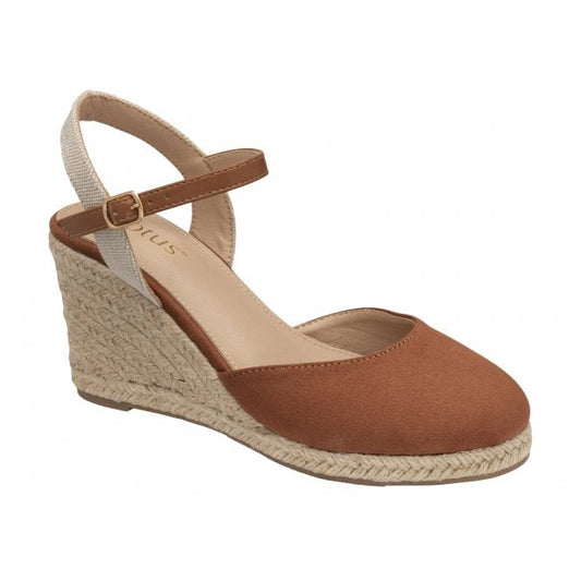  Tan Katie Espadrille Wedge Shoes | Lotus
