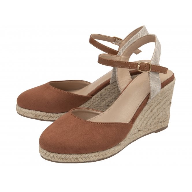  Tan Katie Espadrille Wedge Shoes | Lotus