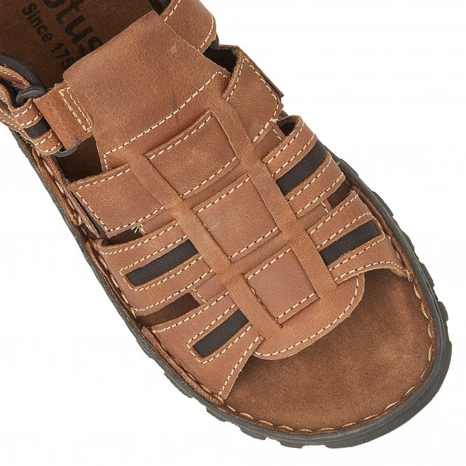  Tan Leather Dylan Open-Toe Sandals | Lotus 