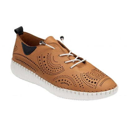  Tan Leather Katya Casual Shoes | Lotus