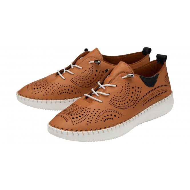  Tan Leather Katya Casual Shoes | Lotus