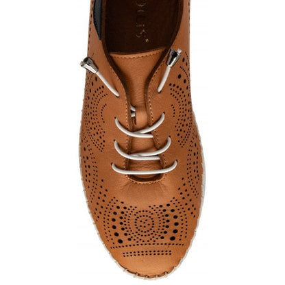  Tan Leather Katya Casual Shoes | Lotus