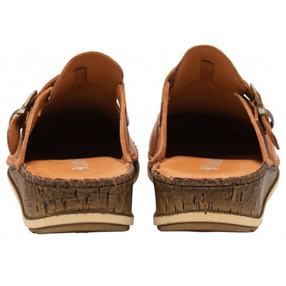  Tan Leather Kerry Round-Toe Mules | Lotus