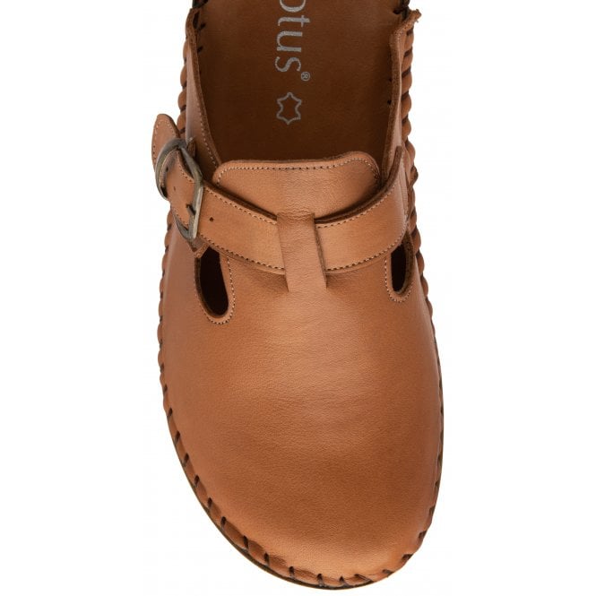  Tan Leather Kerry Round-Toe Mules | Lotus