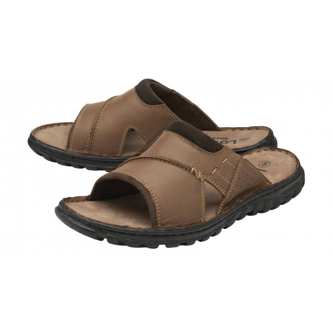  Tan Leather Louis Mule Open-Toe Sandals | Lotus 