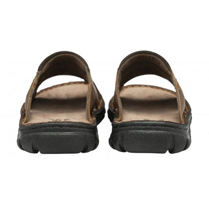  Tan Leather Louis Mule Open-Toe Sandals | Lotus 