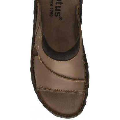  Tan Leather Louis Mule Open-Toe Sandals | Lotus 