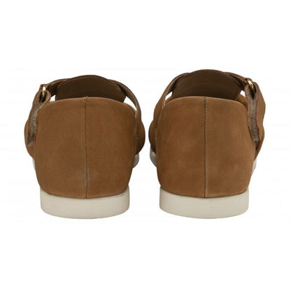  Tan Leather Santino Flat Open-Toe Shoes | Lotus