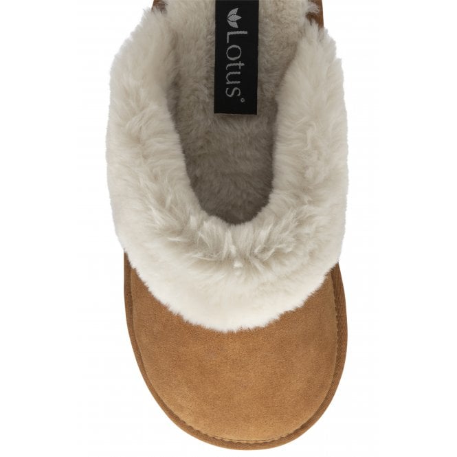  Tan Suede Cressida Mule Slippers | Lotus